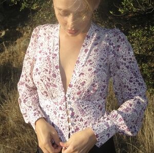 Realisation Kaia Silk Blouse in Mystic size XL NWT